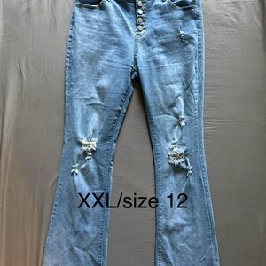 Women's Blue Distressed Jeans
